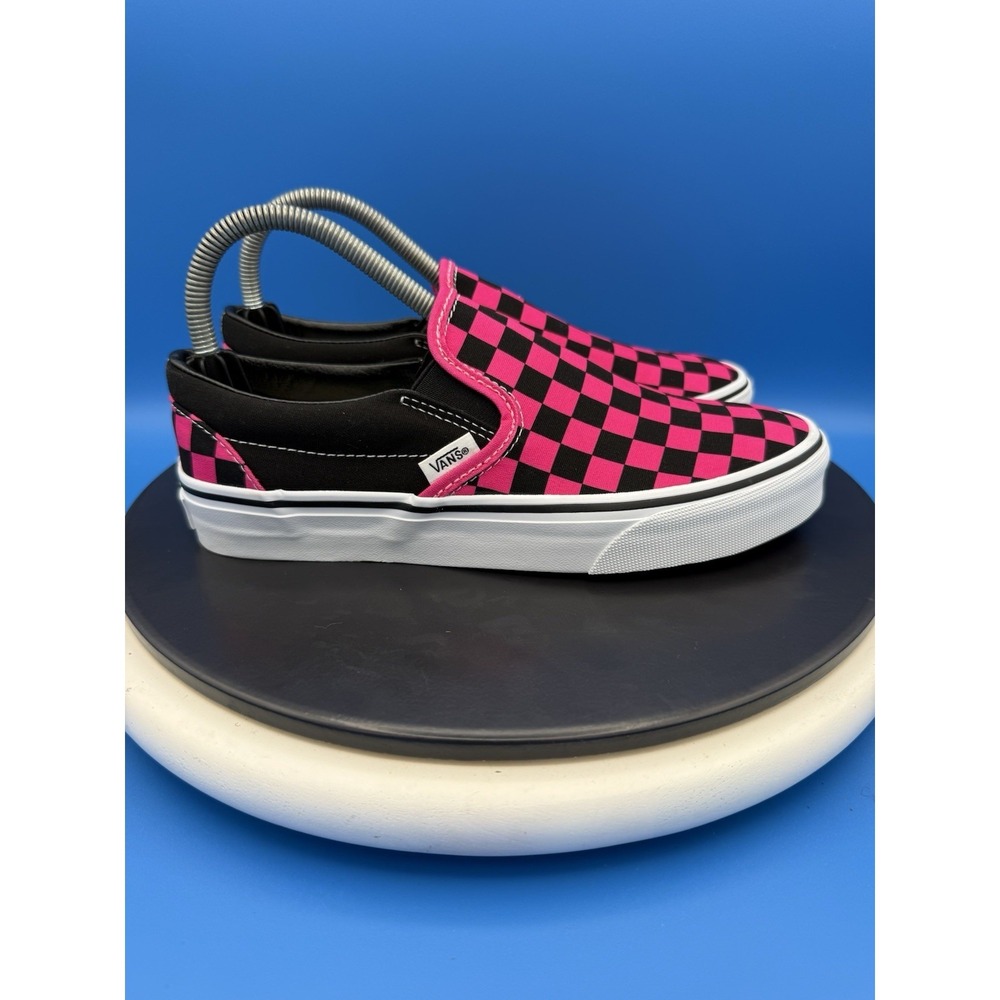 Vans Slip-On Checkerboard Womens Size 8 Hot Pink Black Skate Shoe Sneakers - Picture 3 of 8